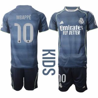 Real Madrid Kylian Mbappé #10 Bortatröja 2025/26 Barn – Kortärmad Fotbollströja med Shorts