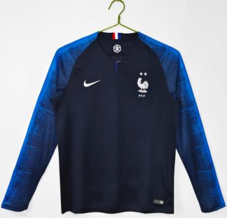 Frankrike Retro Hemmatröja VM 2018 – Klassisk Långärmad Fotbollströja