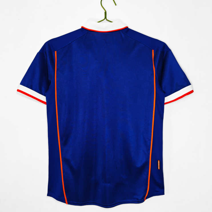 Nederländerna 1998/99 Retro Bortatröja – Klassisk Blå Fotbollströja-1