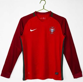 Portugal Retro Hemmatröja 2016 – Klassisk Långärmad Fotbollströja