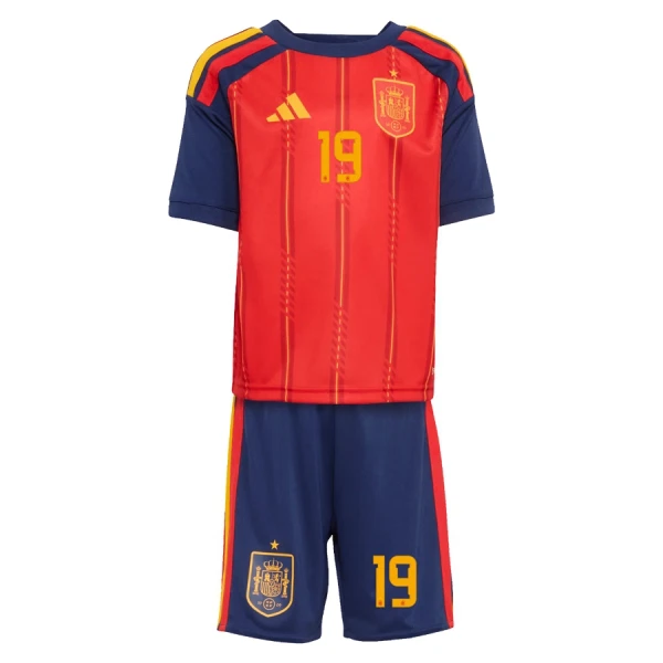 Spanien VM 2026 Hemmaställ Barn – Lamine Yamal #19 Kortärmad Tröja + Shorts-1