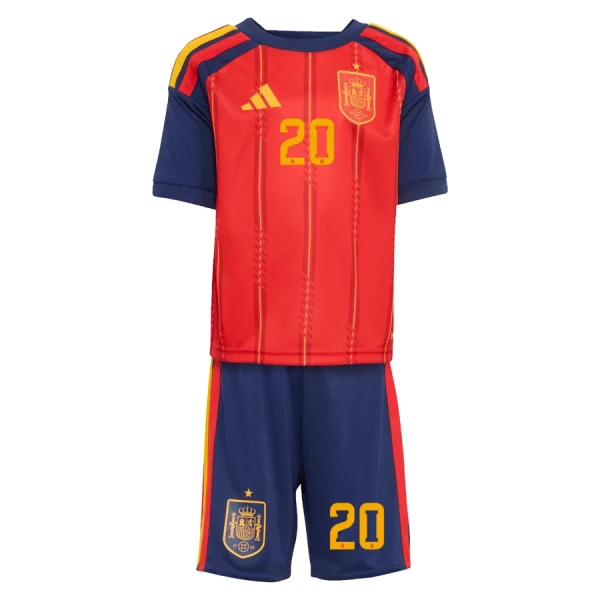 Spanien VM 2026 Hemmaställ Barn – Pedri #20 Kortärmad Tröja + Shorts-1