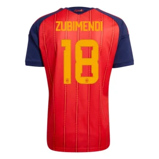 Spanien VM 2026 Hemmatröja Herr – Mikel Zubimendi #18 Kortärmad Fotbollströja