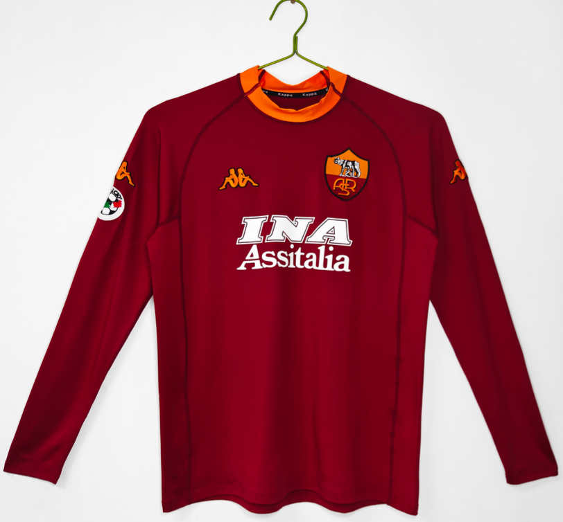 AS Roma 2001/02 Retro Hemmatröja – Klassisk Långärmad Fotbollströja