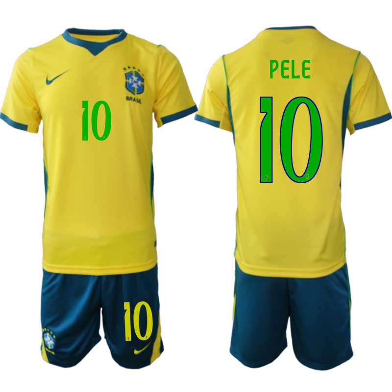 Brasilien Hemmaställ VM 2026 Pelé #10 Herr – Fotbollströja + Shorts