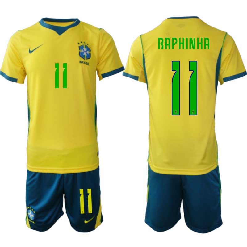 Brasilien Hemmaställ VM 2026 Raphinha #11 Herr – Fotbollströja + Shorts