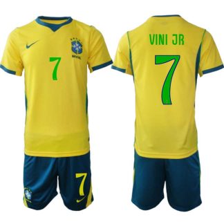 Brasilien Hemmaställ VM 2026 Vinícius Júnior #7 Herr – Fotbollströja + Shorts