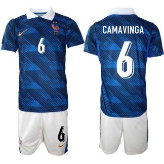 Frankrike Hemmaställ VM 2026 Eduardo Camavinga #6 Herr – Fotbollströja + Shorts