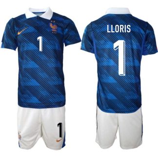 Frankrike Hemmaställ VM 2026 Hugo Lloris #1 Herr – Fotbollströja + Shorts