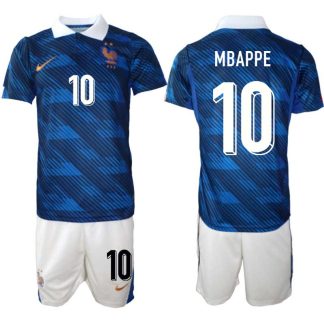 Frankrike Hemmaställ VM 2026 Kylian Mbappé #10 Herr – Fotbollströja + Shorts