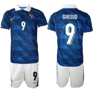 Frankrike Hemmaställ VM 2026 Olivier Giroud #9 Herr – Fotbollströja + Shorts