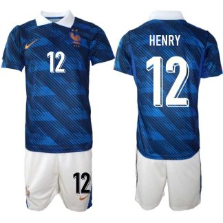 Frankrike Hemmaställ VM 2026 Thierry Henry #12 Herr – Fotbollströja + Shorts