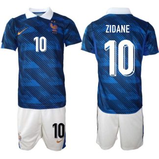 Frankrike Hemmaställ VM 2026 Zinedine Zidane #10 Herr – Fotbollströja + Shorts