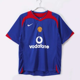 Manchester United 2005/06 Retro Bortatröja Blå – Klassisk Fotbollströja Herr