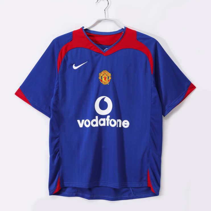 Manchester United 2005/06 Retro Bortatröja Blå – Klassisk Fotbollströja Herr