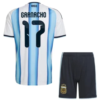 Argentina Hemmaställ VM 2026 Barn – Alejandro Garnacho #17 Fotbollströja
