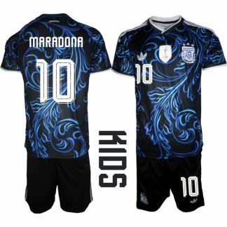 Argentina VM 2026 Bortatröja Barn – Diego Maradona #10 Fotbollströja och Shorts Set