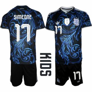 Argentina VM 2026 Bortatröja Barn – Giuliano Simeone #17 Fotbollströja och Shorts Set