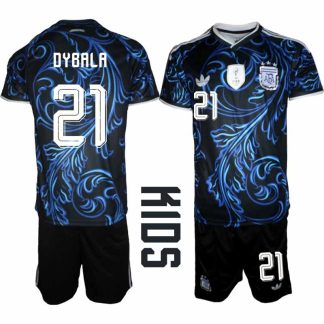 Argentina VM 2026 Bortatröja Barn – Paulo Dybala #21 Fotbollströja och Shorts Set