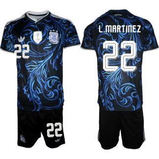 Argentina VM 2026 Bortatröja Herr – Lautaro Martínez #22 Fotbollströja och Shorts Set