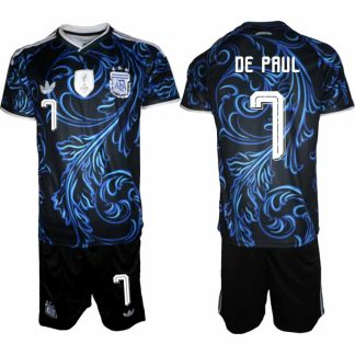 Argentina VM 2026 Bortatröja Herr – Rodrigo De Paul #7 Fotbollströja och Shorts Set