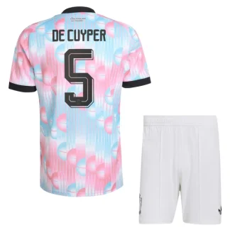 Belgien Bortaställ VM 2026 Barn – Maxim De Cuyper #5 Fotbollströja