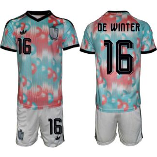 Belgien VM 2026 Bortatröja Herr – Koni De Winter #16 Fotbollströja och Shorts Set