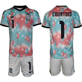 Belgien VM 2026 Bortatröja Herr – Thibaut Courtois #1 Fotbollströja och Shorts Set