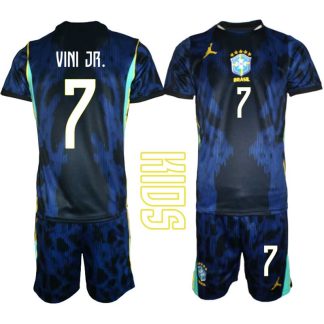 Brasilien Bortaställ VM 2026 Barn – Vinícius Júnior #7 Fotbollströja