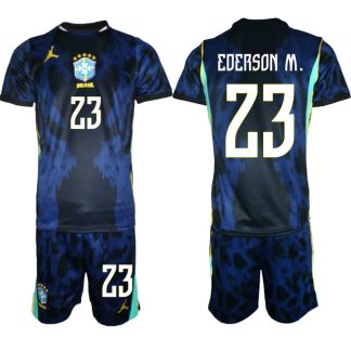 Brasilien Bortaställ VM 2026 Herr – Ederson Moraes #23 Fotbollsset Tröja & Shorts