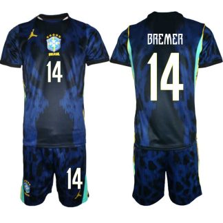Brasilien Bortaställ VM 2026 Herr – Gleison Bremer #14 Fotbollsset Tröja & Shorts