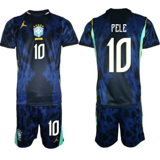 Brasilien Bortaställ VM 2026 Herr – Pelé #10 Fotbollsset Tröja & Shorts