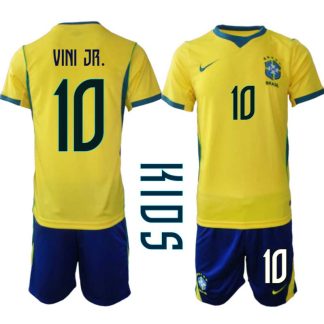 Brasilien Hemmaställ VM 2026 Barn – Vinícius Júnior #10 Fotbollströja