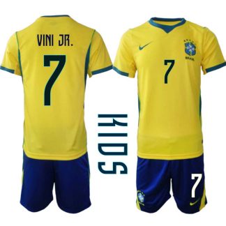 Brasilien Hemmaställ VM 2026 Barn – Vinícius Júnior #7 Fotbollströja