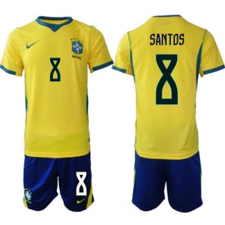 Brasilien Hemmaställ VM 2026 Herr – Andrey Santos #8 Fotbollsset Tröja & Shorts