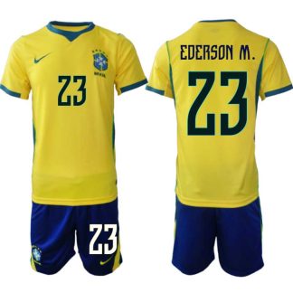 Brasilien Hemmaställ VM 2026 Herr – Ederson Moraes #23 Fotbollsset Tröja & Shorts