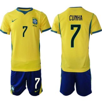 Brasilien Hemmaställ VM 2026 Herr – Matheus Cunha #7 Fotbollsset Tröja & Shorts