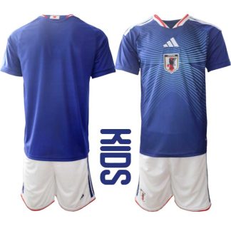 Japan Hemmaställ VM 2026 Barn Kortärmad Fotbollströja + Shorts