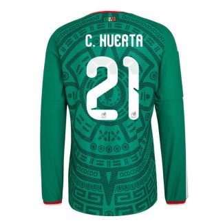 Mexiko Hemmatröja VM 2026 César Huerta #21 Herr Långärmad Fotbollströja