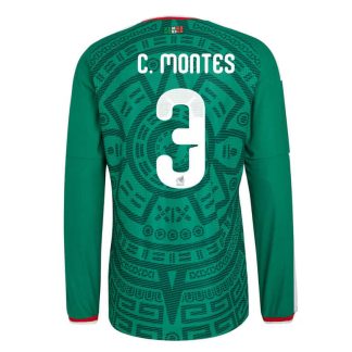 Mexiko Hemmatröja VM 2026 César Montes #3 Herr Långärmad Fotbollströja