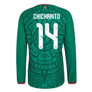 Mexiko Hemmatröja VM 2026 Chicharito #14 Herr Långärmad Fotbollströja