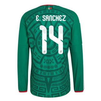 Mexiko Hemmatröja VM 2026 Érick Sánchez #14 Herr Långärmad Fotbollströja