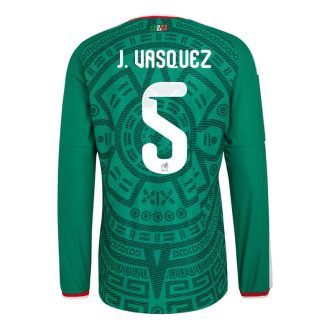 Mexiko Hemmatröja VM 2026 Johan Vásquez #5 Herr Långärmad Fotbollströja