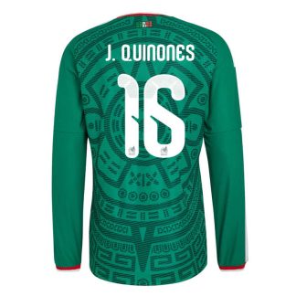 Mexiko Hemmatröja VM 2026 Julián Quiñones #16 Herr Långärmad Fotbollströja