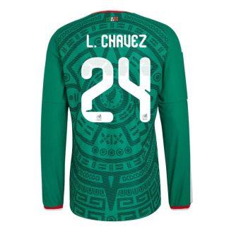 Mexiko Hemmatröja VM 2026 Luis Chávez #24 Herr Långärmad Fotbollströja