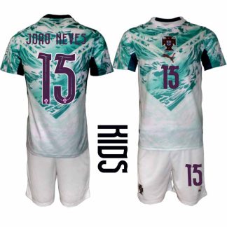 Portugal Bortaställ VM 2026 Barn – João Neves #15 Fotbollsset Tröja & Shorts
