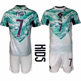 Portugal Bortaställ VM 2026 Barn – Luís Figo #7 Fotbollsset Tröja & Shorts