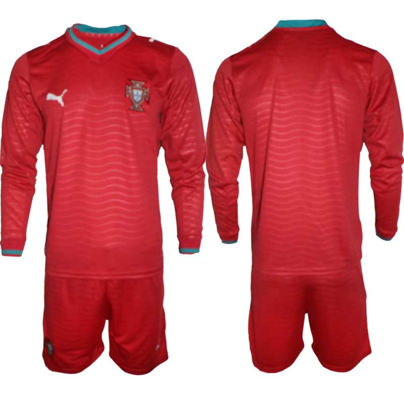 Portugal Landslagströja VM 2026 Hemmaställ Herr – Långärmad Fotbollströja + Shorts