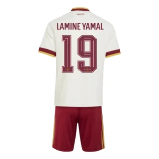 Spanien Bortaställ VM 2026 Barn – Lamine Yamal #19 Fotbollströja