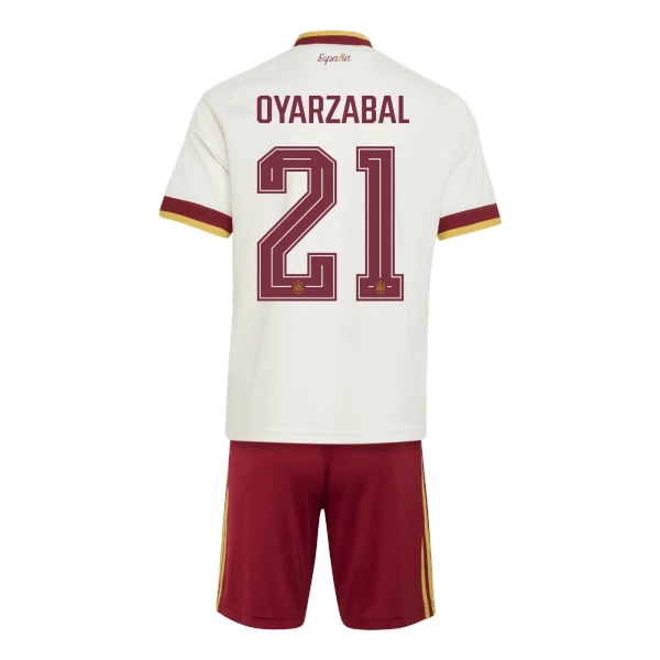 Spanien Bortaställ VM 2026 Barn – Mikel Oyarzabal #21 Fotbollströja